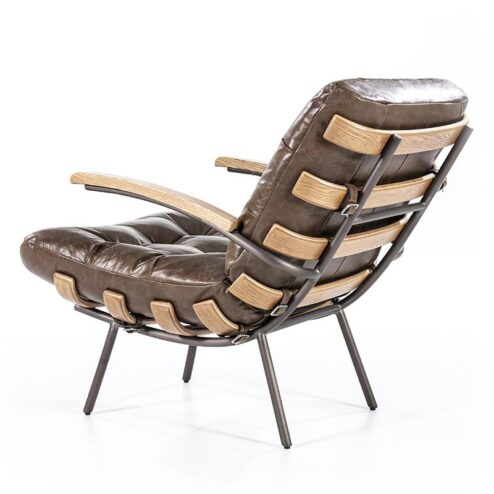 Fauteuil Bastiaan - donkerbruin java leder