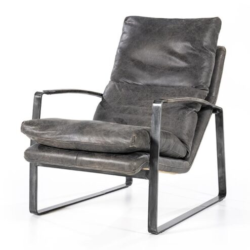 Fauteuil Lex - antraciet vintage leer