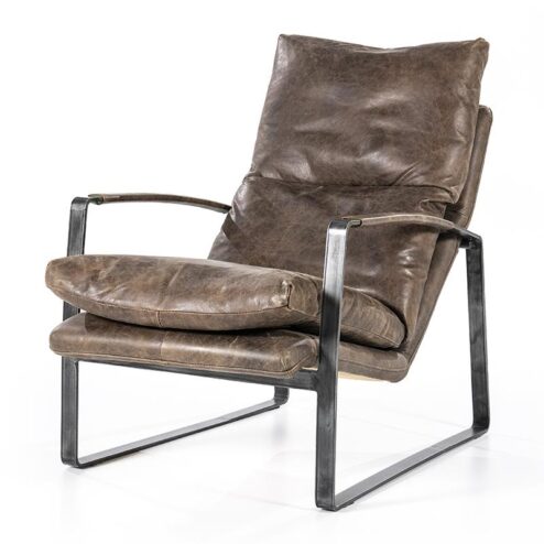 Fauteuil Lex - donkerbruin vintage leer