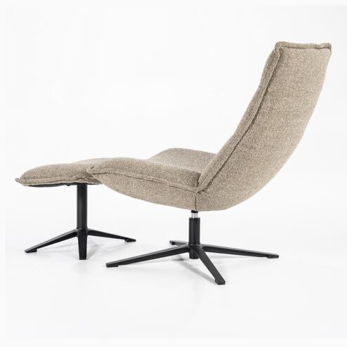 Fauteuil Marcus met voetenbank- beige Baquer