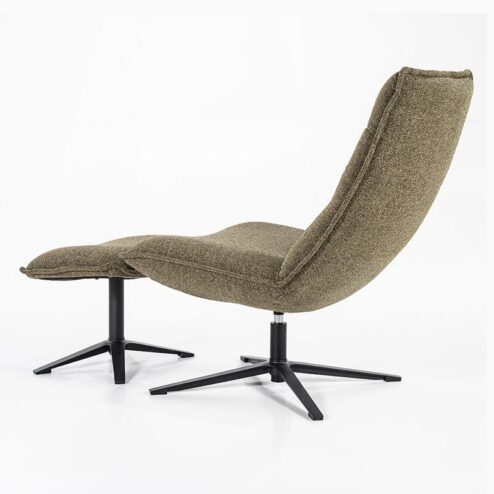 Fauteuil Marcus met voetenbank - groen Baquer