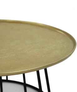 Orlin Ronde salontafel met aluminium blad 91cm Brons zwart gepoedercoat