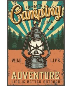 Summer Camping wild life - metalen bord