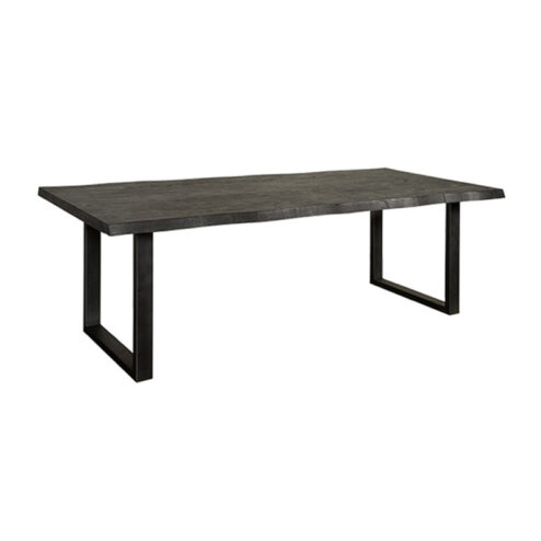 Tiago Eettafel met U poot rechthoek acacia hout zwart 180x90