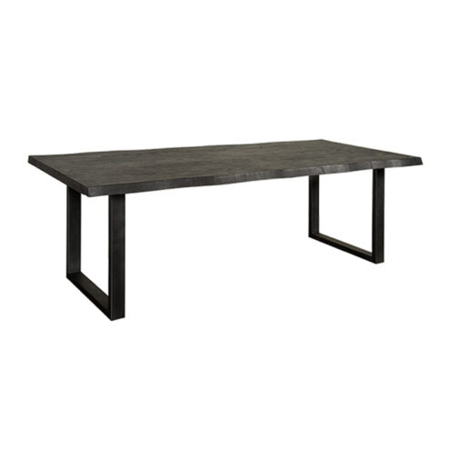 Tiago Eettafel met U poot rechthoek acacia hout zwart 220x100