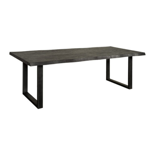 Tiago Eettafel met U poot rechthoek acacia hout zwart 240x100