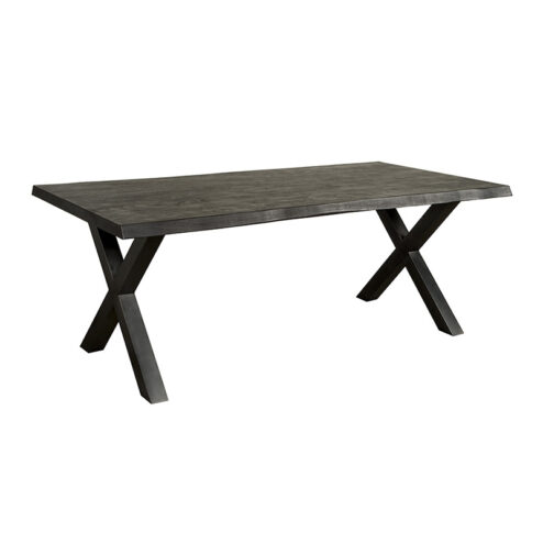 Tiago Eettafel met X poot rechthoek acacia hout zwart 160x90