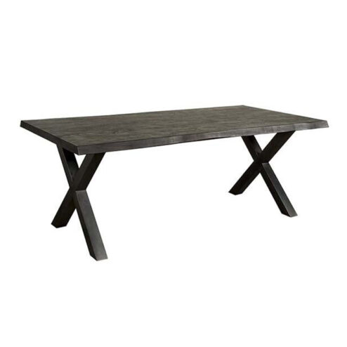 Tiago Eettafel met X poot rechthoek acacia hout zwart 220x100