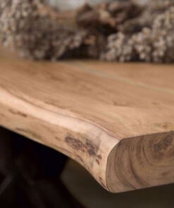 Tiago Eettafel met spinpoot vierkant acacia hout naturel 150x150