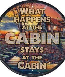 What happens in the cabin - metalen bord