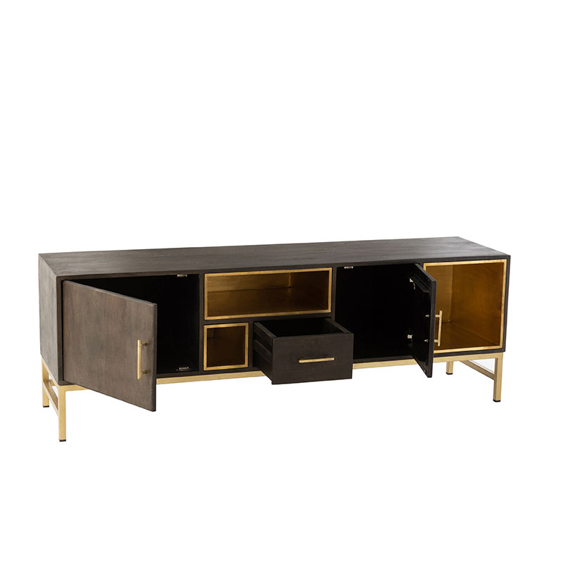 bouw Ik heb een contract gemaakt Losjes Sina tv meubel bruin goud 180cm 