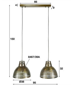 Booster 2-lichts hanglamp industrieel