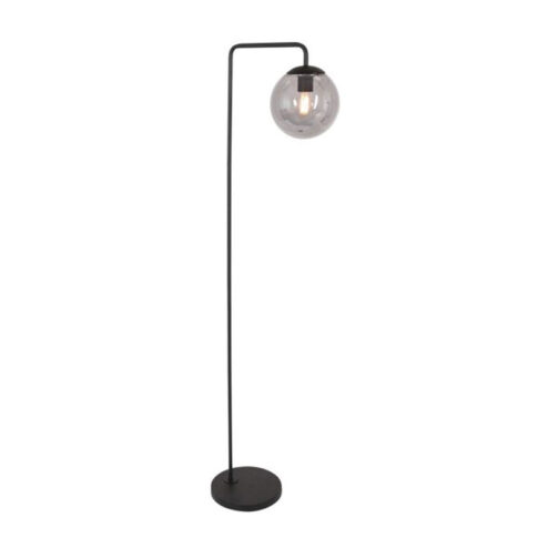 Hera vloerlamp 1-lichts glas bol smoke