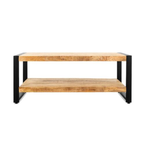 Britt salontafel industrieel mangohout 110cm met onderblad