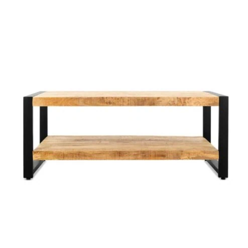 Britt salontafel industrieel mangohout 110cm met onderblad