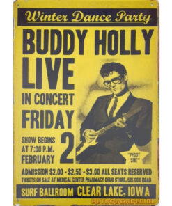 Buddy Holly - metalen bord