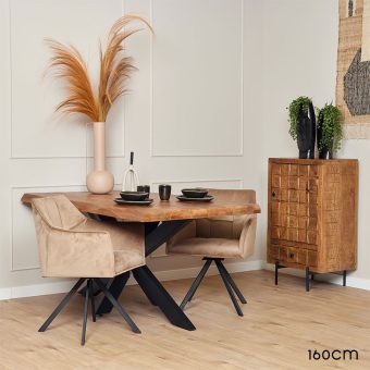 Devi eettafel boomstam mangohout