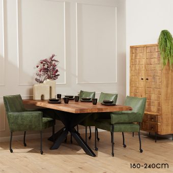 Devi eettafel boomstam mangohout