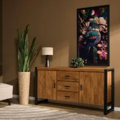 Dressoir mangohout Britt industrieel - 160cm