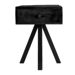 Sven houten nachtkastje industrieel zwart 40cm