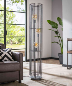 Xavi vloerlamp 3-lichts oud zilver