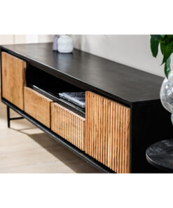 Wodan tv meubel industrieel zwart 180cm acacia
