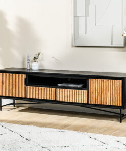Wodan tv meubel industrieel zwart 180cm acacia