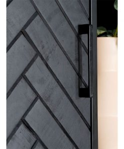 Desi boekenkast visgraat zwart mangohout 120cm