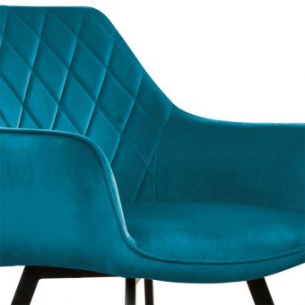 Softa eetkamerstoel velvet blauw