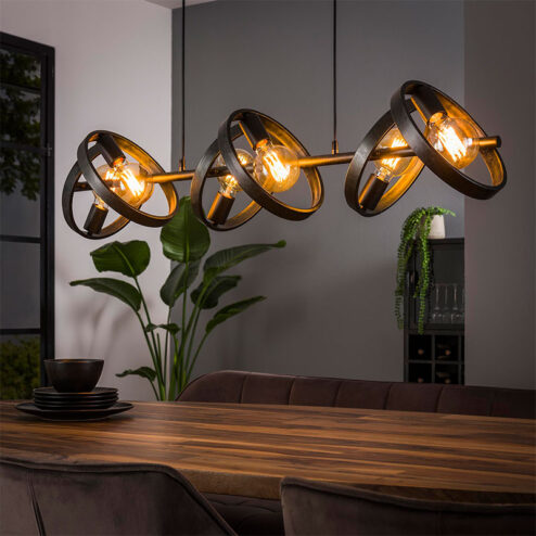 Octavia 6-lichts hanglamp industrieel