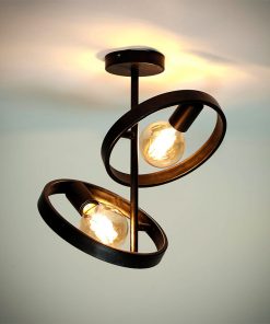 Octavia 2-lichts plafondlamp industrieel