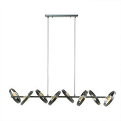 Octavia 8-lichts hanglamp industrieel