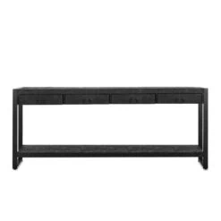 Britt sidetable industrieel mangohout zwart 180cm