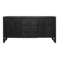 Dressoir mangohout Britt industrieel zwart - 160cm (3)