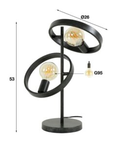Octavia 2-lichts tafellamp industrieel