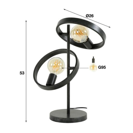 Octavia 2-lichts tafellamp industrieel