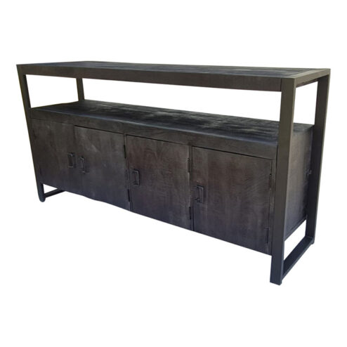 Odeon-dressoir-industrieel-zwart-175cm