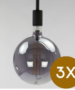 3x LED Bol E27 20cm Smoke