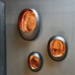 Egg kaarshouder set van 4 koper