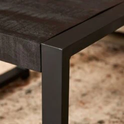 Britt bijzettafel industrieel mangohout 60cm zwart (1)