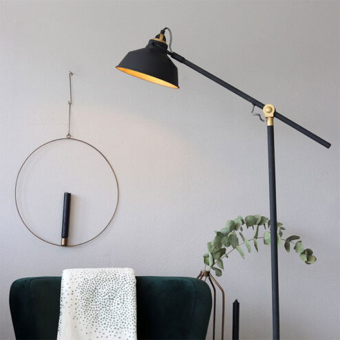 Nove vloerlamp industrieel zwart