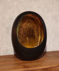 Kaarshouder Egg XL zwart goud