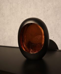 Kaarshouder Egg medium zwart koper