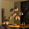 Onyx 7-lichts hanglamp industrieel