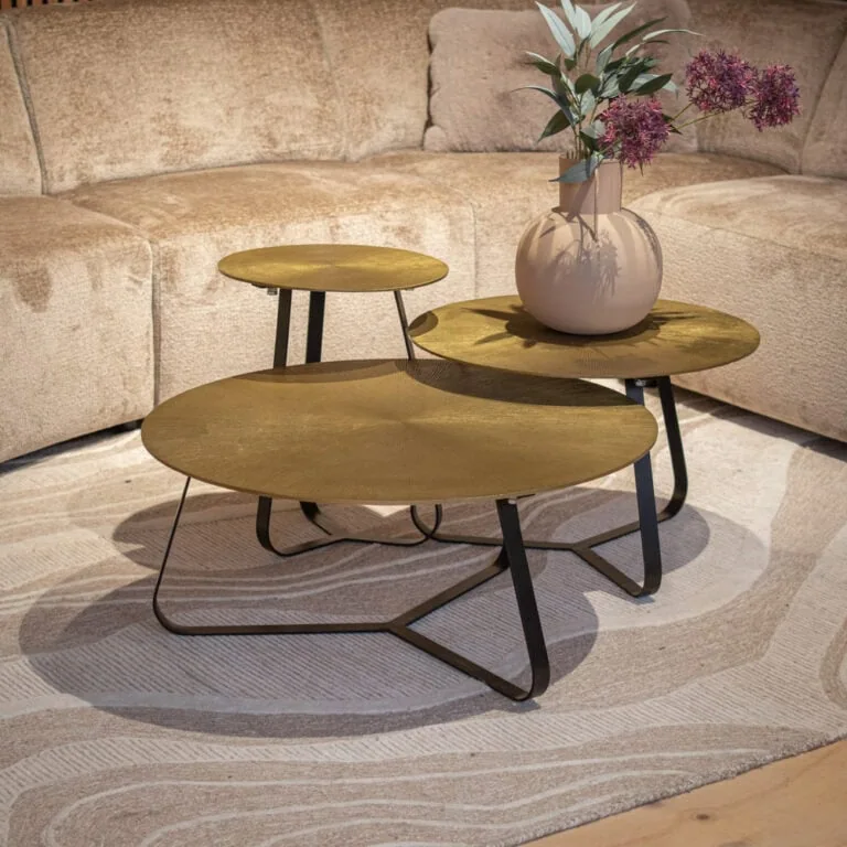 Riley salontafelset van 3 aluminium/ metaal