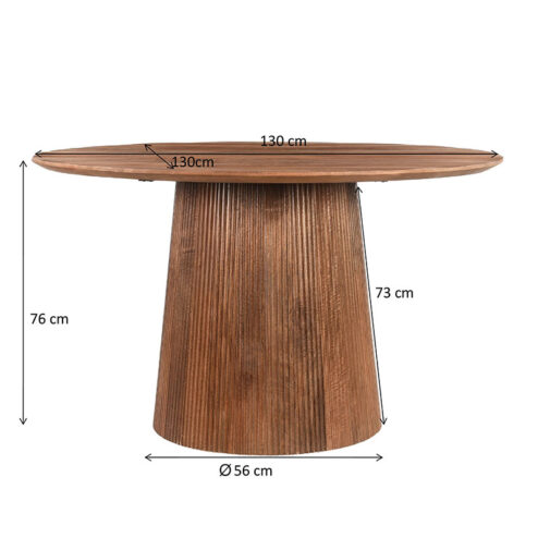 Eettafel Noor Rond mangohout 130cm naturel 1