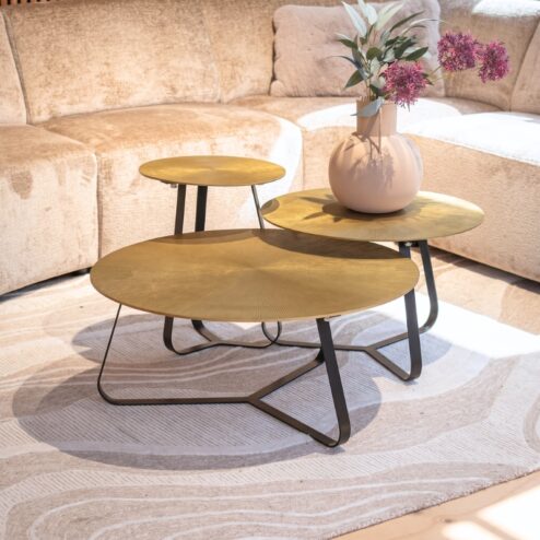 Riley salontafelset van 3 aluminium/ metaal