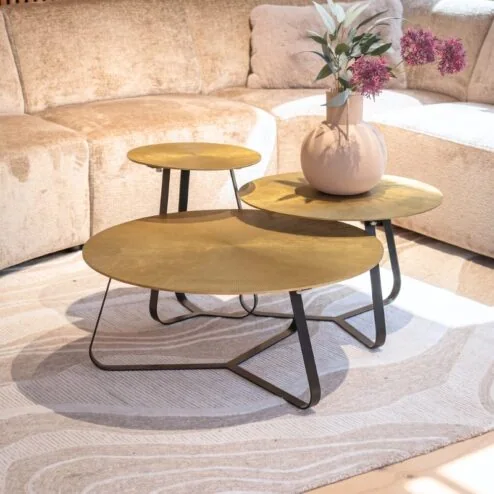 Riley salontafelset van 3 aluminium/ metaal