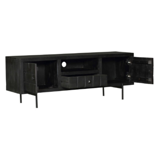 Cubical Black Tv meubel zwart mangohout 150 2
