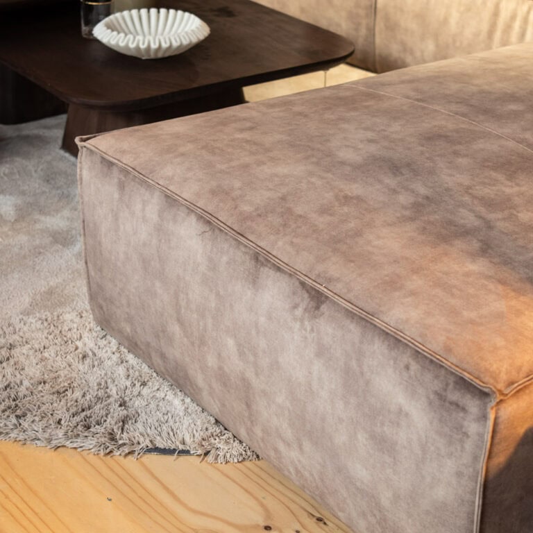 Modulaire Hoekbank Lana met ottomane en verstelbare rugleuning
